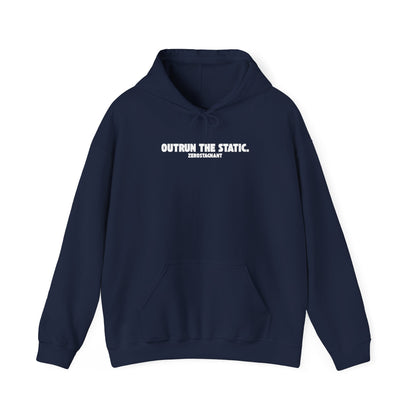 Outrun The Static, Hoodie — Unisex Heavy Blend™ Hooded Sweatshirt — Motivational Fitness Hoodie