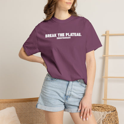 Break The Plateau. —Unisex Garment-Dyed T-shirt — Motivational Fitness Tee
