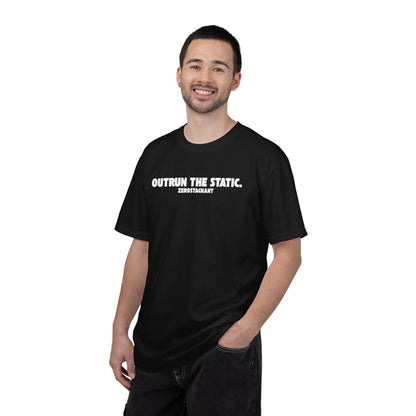 Outrun the Static T-Shirt — Unisex Garment-Dyed T-shirt—Motivational Fitness Tee