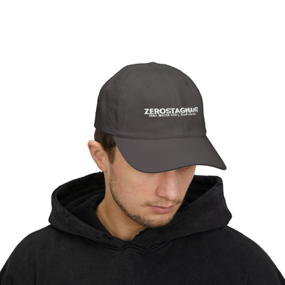 Dad Cap — Embroidered "Zerostagnant: Still Water Roots. Keep Moving."