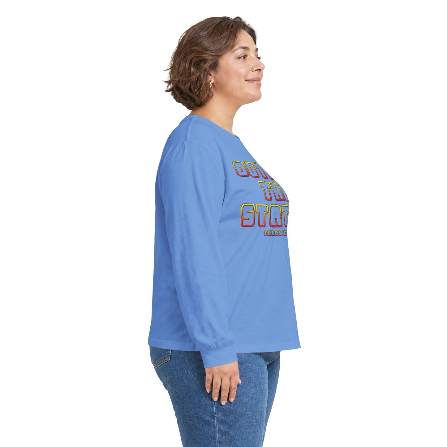 Outrun The Static Non-Stop  — Long Sleeve Retro Vaporwave Graphic Shirt