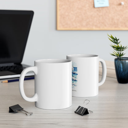 Ocean & Marsh Scenic Ceramic Mug – Still Water Rots, Keep Moving.