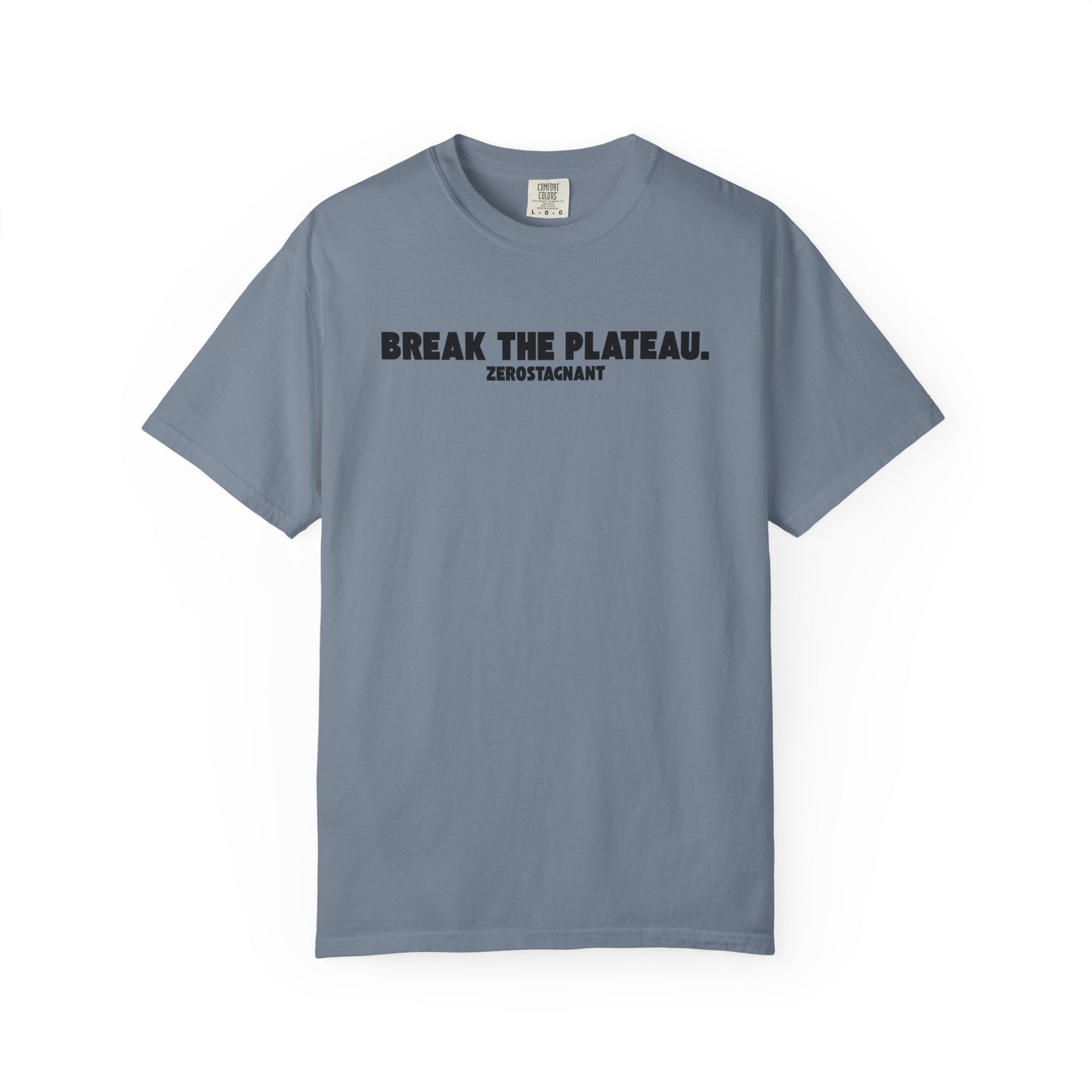 Break The Plateau. —Unisex Garment-Dyed T-shirt — Motivational Fitness Tee