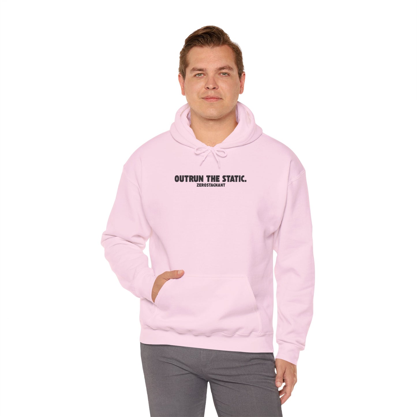 Outrun the Static., Hoodie — Unisex Garment-Dyed T-shirt — Motivational Fitness Hoodie