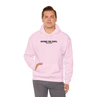 Outrun the Static., Hoodie — Unisex Garment-Dyed T-shirt — Motivational Fitness Hoodie