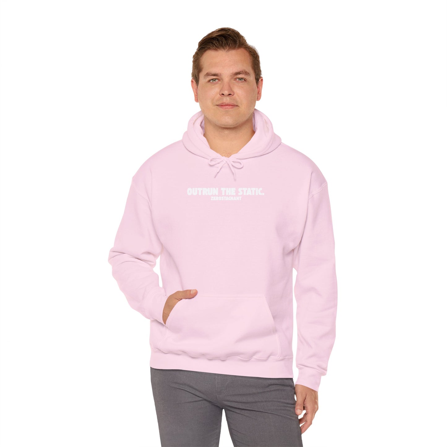 Outrun The Static, Hoodie — Unisex Heavy Blend™ Hooded Sweatshirt — Motivational Fitness Hoodie