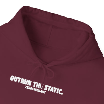 Outrun The Static, Hoodie — Unisex Heavy Blend™ Hooded Sweatshirt — Motivational Fitness Hoodie