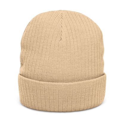 Ribbed Knit Beanie — Embroidered “ZEROSTAGNANT: Still Water Rots. Keep Moving.”