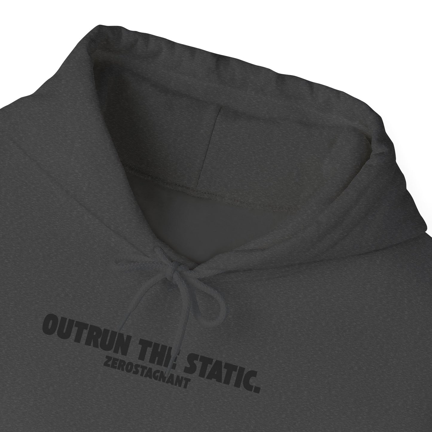 Outrun the Static., Hoodie — Unisex Garment-Dyed T-shirt — Motivational Fitness Hoodie