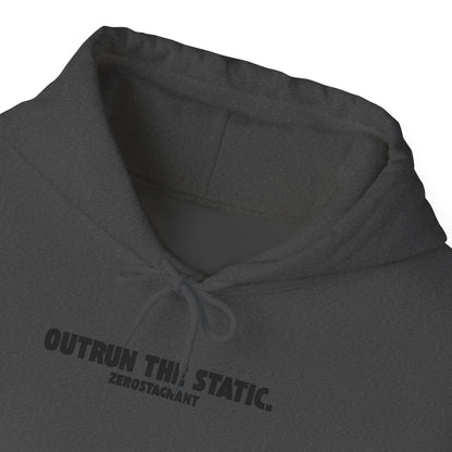 Outrun the Static., Hoodie — Unisex Garment-Dyed T-shirt — Motivational Fitness Hoodie