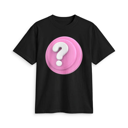 Fun Social Media 3D Question Mark Badge T‑Shirt — Keep Moving.
