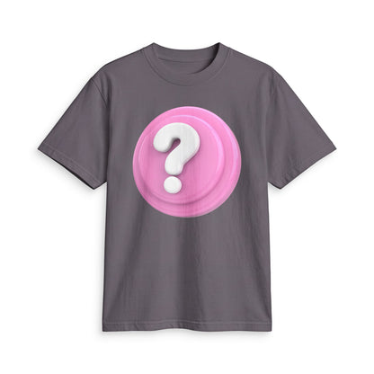 Fun Social Media 3D Question Mark Badge T‑Shirt — Keep Moving.