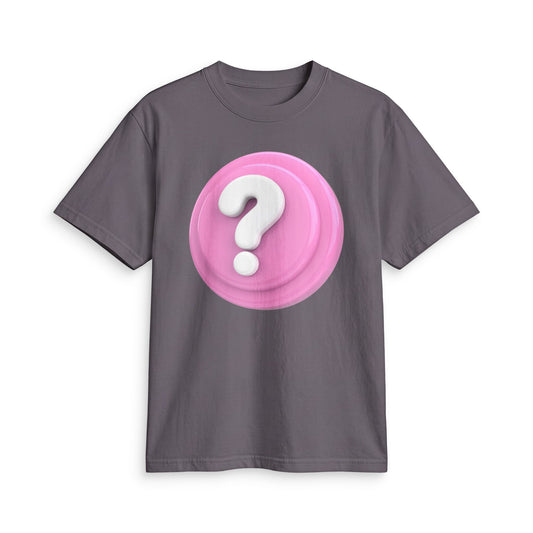 Fun Social Media 3D Question Mark Badge T‑Shirt — Keep Moving.