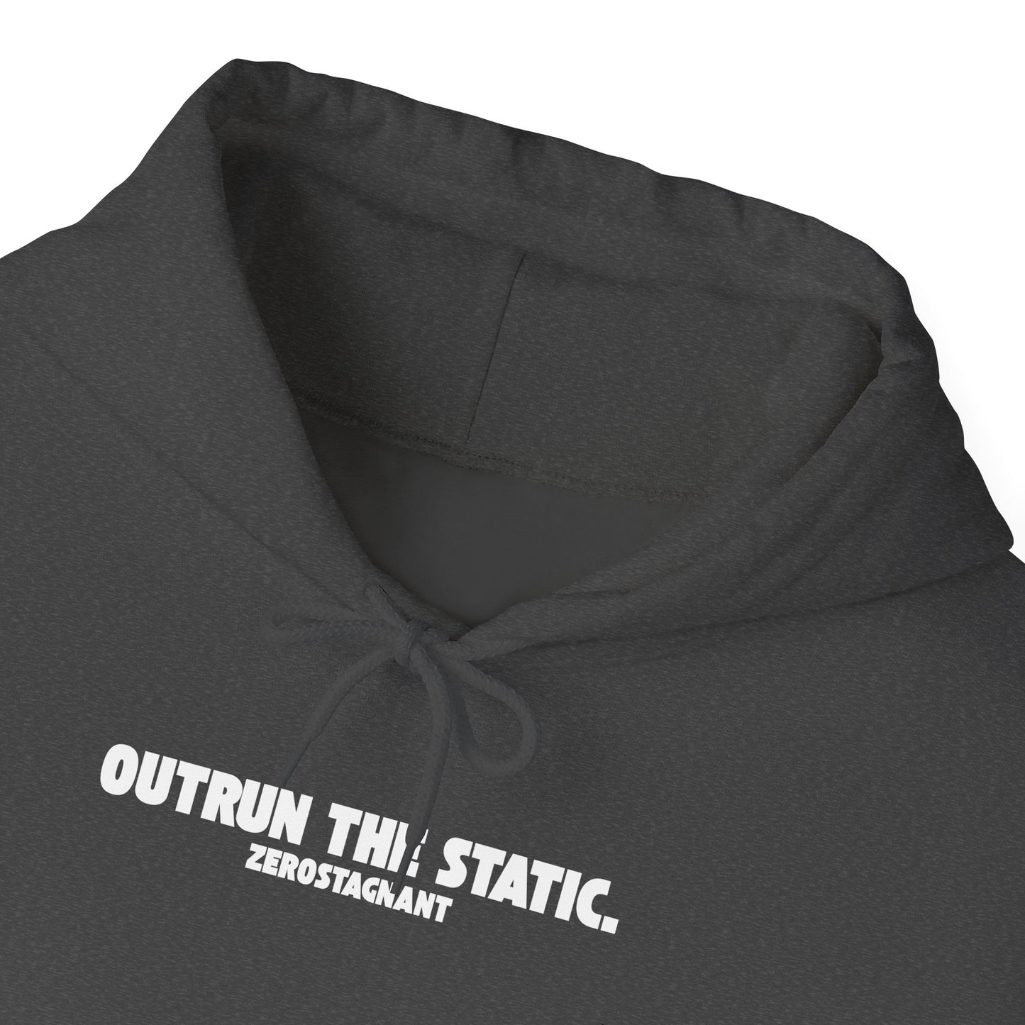 Outrun The Static, Hoodie — Unisex Heavy Blend™ Hooded Sweatshirt — Motivational Fitness Hoodie