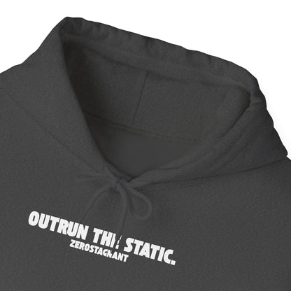 Outrun The Static, Hoodie — Unisex Heavy Blend™ Hooded Sweatshirt — Motivational Fitness Hoodie