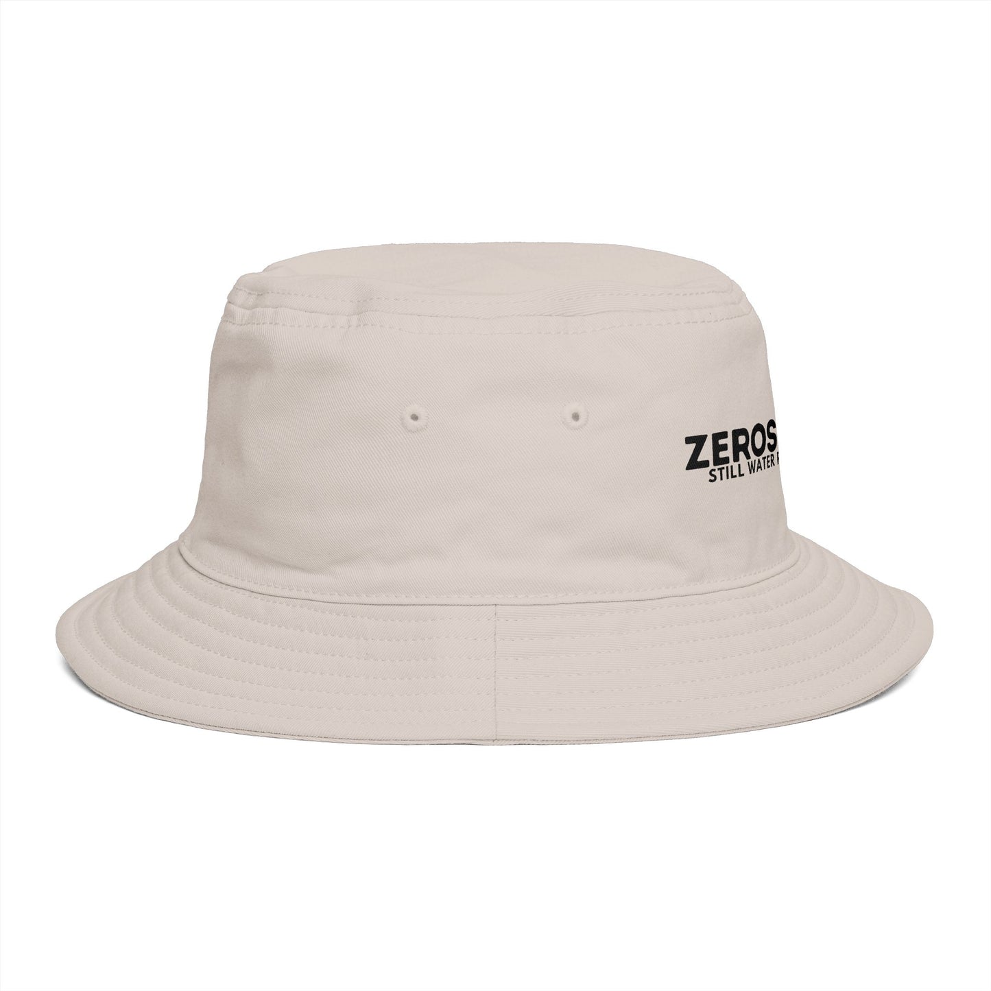 Bucket Hat — "Zerostagnant: Still Water Roots. Keep Moving."