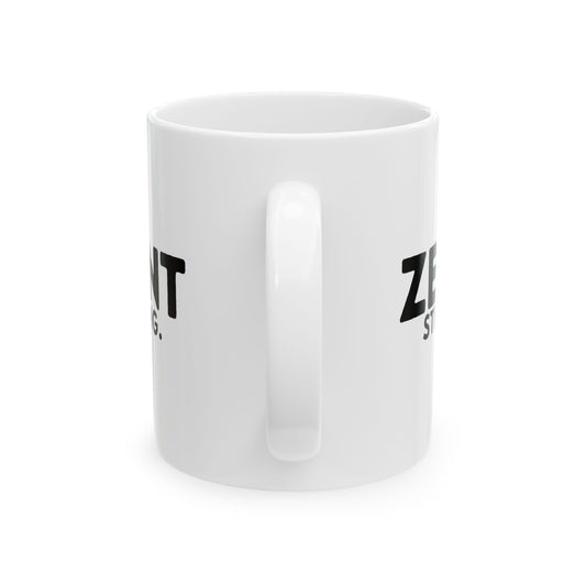 White Mug — "Zerostagnant: Still Water Rots. Keep Moving." Motivational Coffee Cup