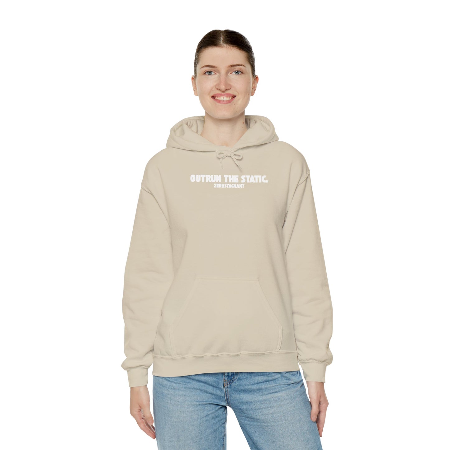Outrun The Static, Hoodie — Unisex Heavy Blend™ Hooded Sweatshirt — Motivational Fitness Hoodie