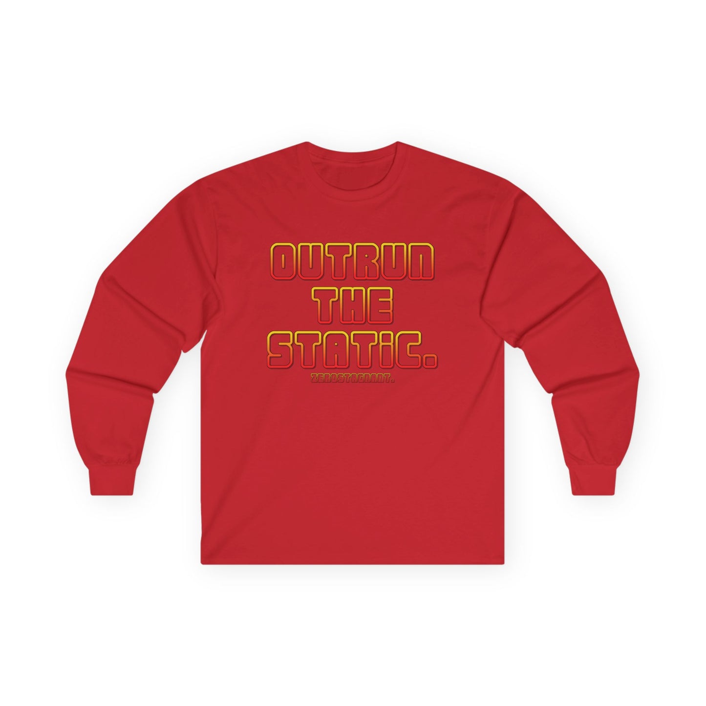 Outrun The Static Non-Stop  — Long Sleeve Retro Vaporwave Graphic Shirt
