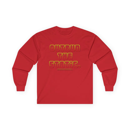 Outrun The Static Non-Stop  — Long Sleeve Retro Vaporwave Graphic Shirt