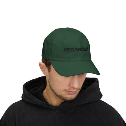 Dad Cap — Embroidered "Zerostagnant: Still Water Roots. Keep Moving."