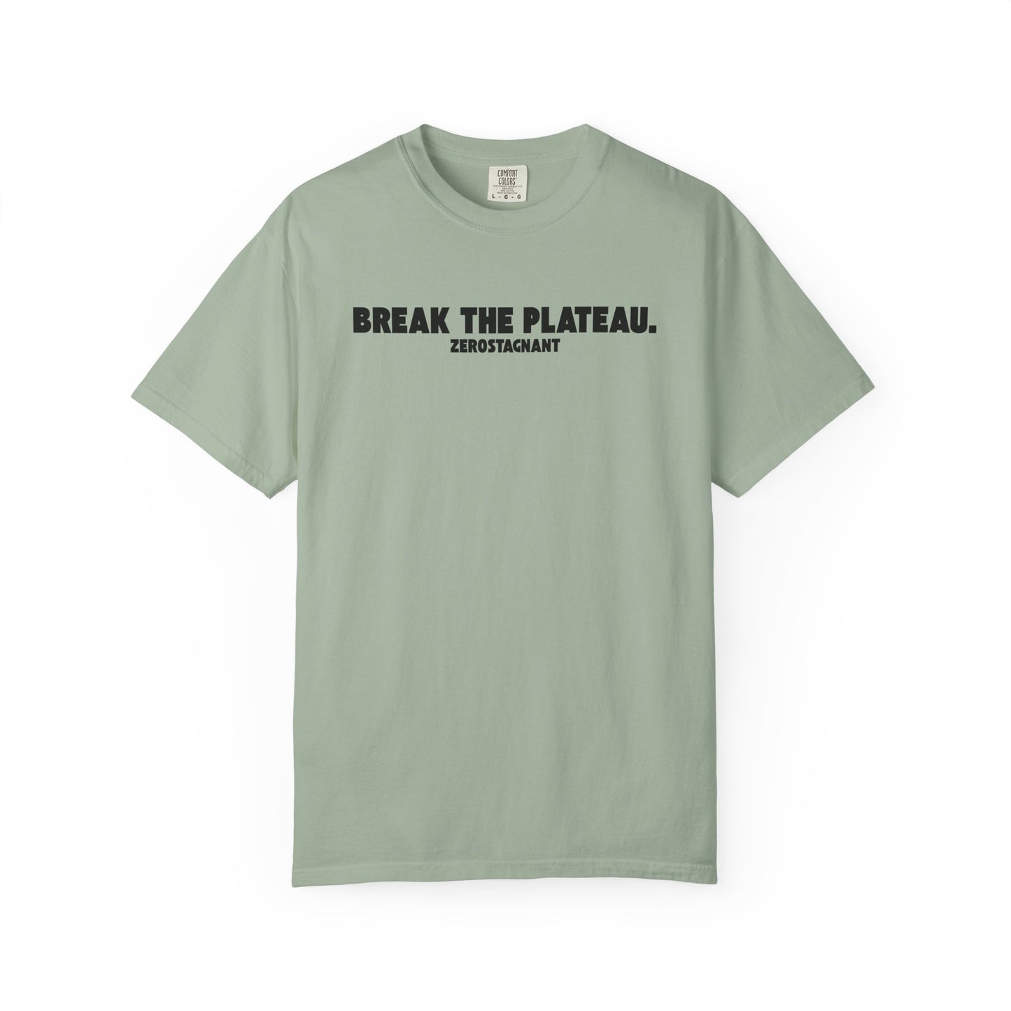Break The Plateau. —Unisex Garment-Dyed T-shirt — Motivational Fitness Tee