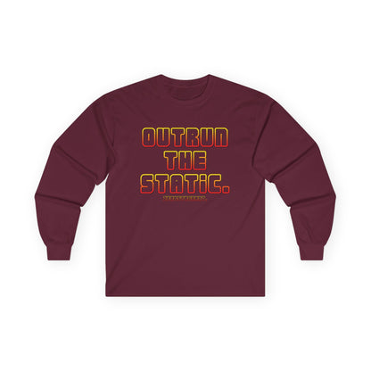 Outrun The Static Non-Stop  — Long Sleeve Retro Vaporwave Graphic Shirt