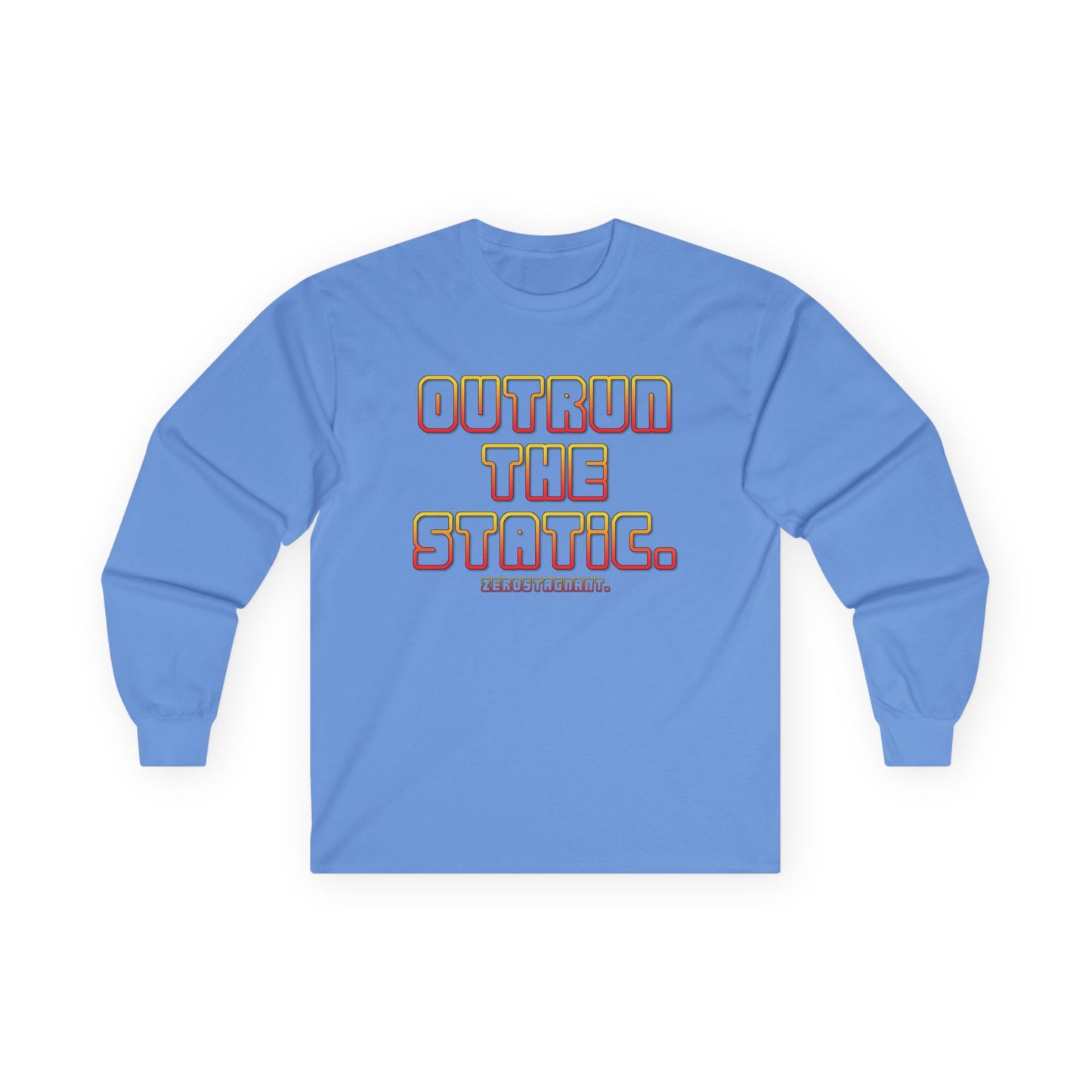 Outrun The Static Non-Stop  — Long Sleeve Retro Vaporwave Graphic Shirt