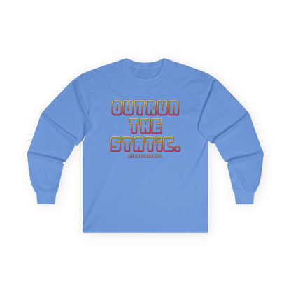 Outrun The Static Non-Stop  — Long Sleeve Retro Vaporwave Graphic Shirt