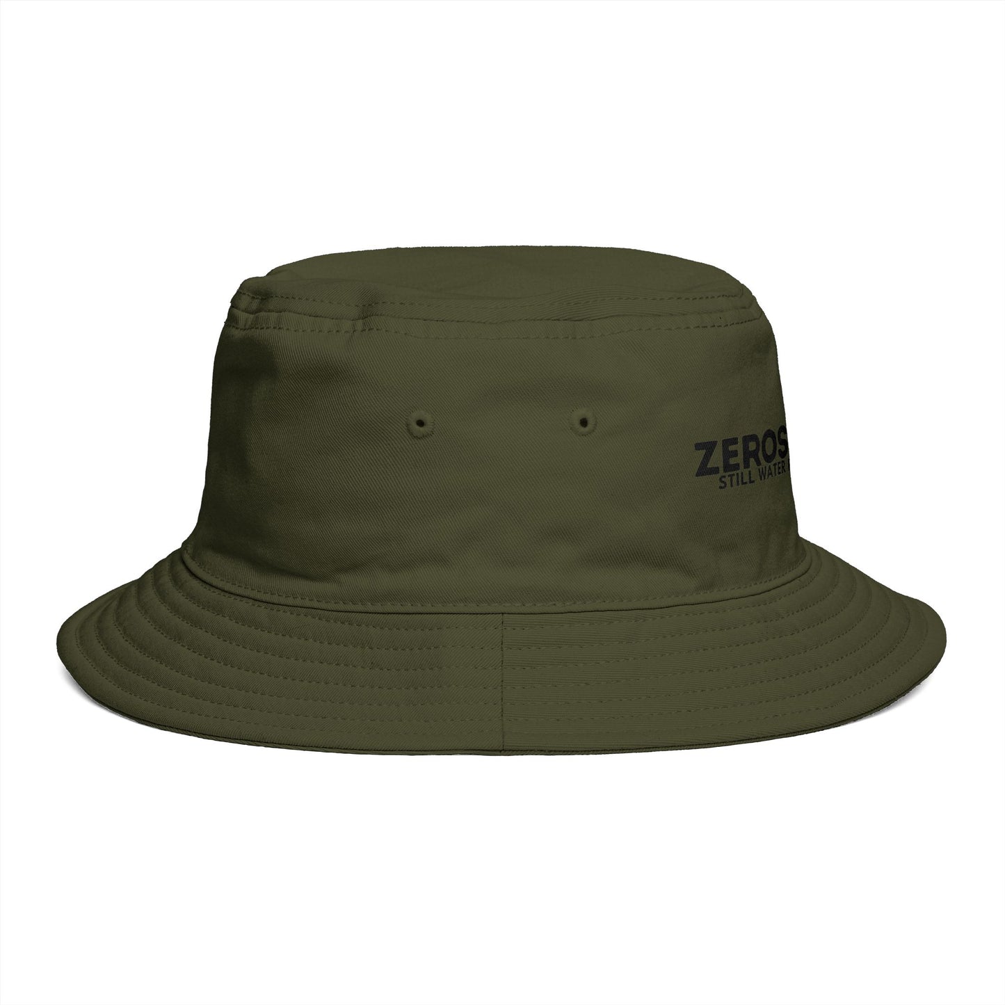 Bucket Hat — "Zerostagnant: Still Water Roots. Keep Moving."