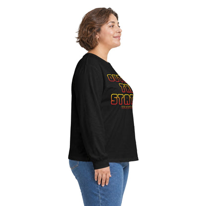 Outrun The Static Non-Stop  — Long Sleeve Retro Vaporwave Graphic Shirt