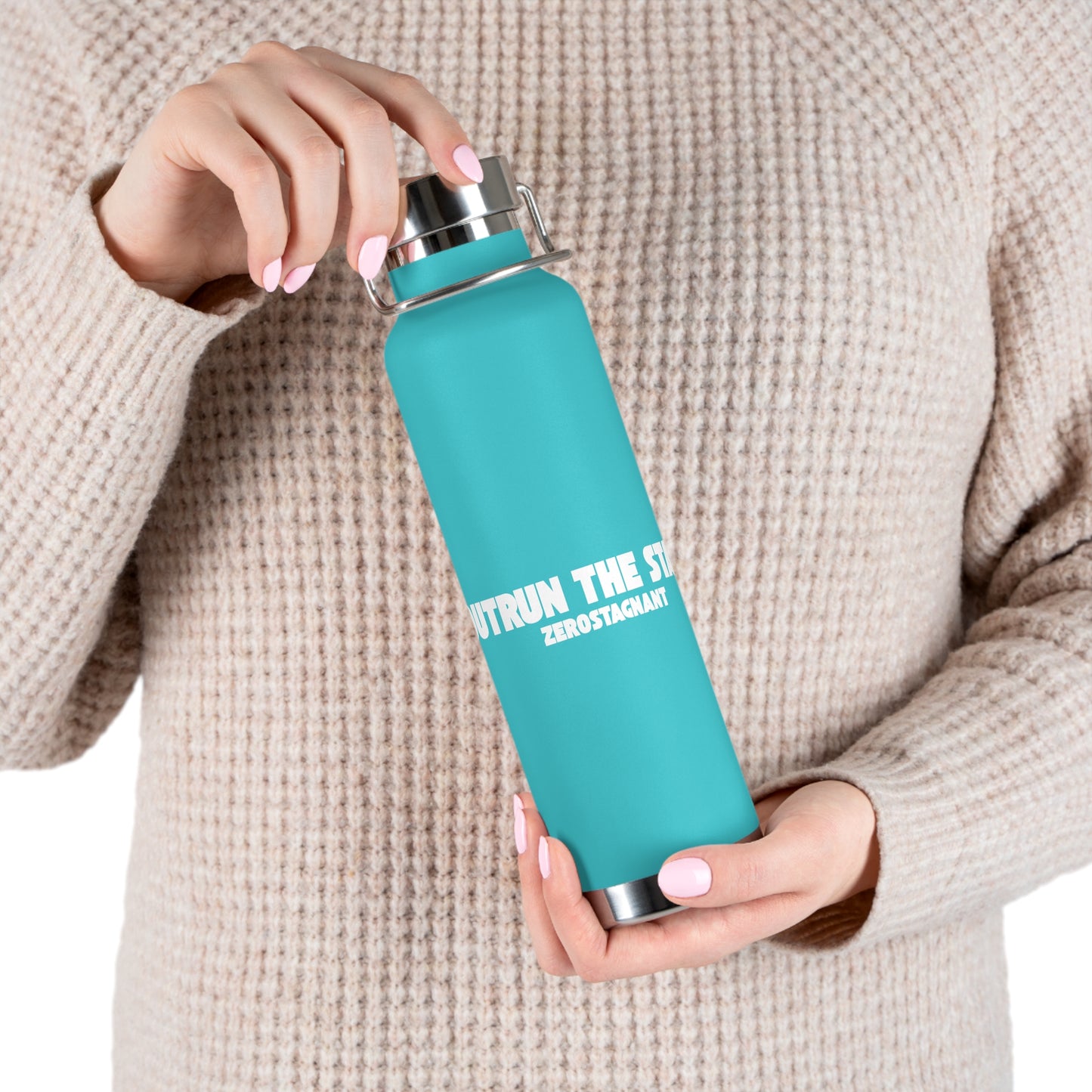 Outrun the Static — Copper Vacuum Thermos Water Bottle, 22 Oz