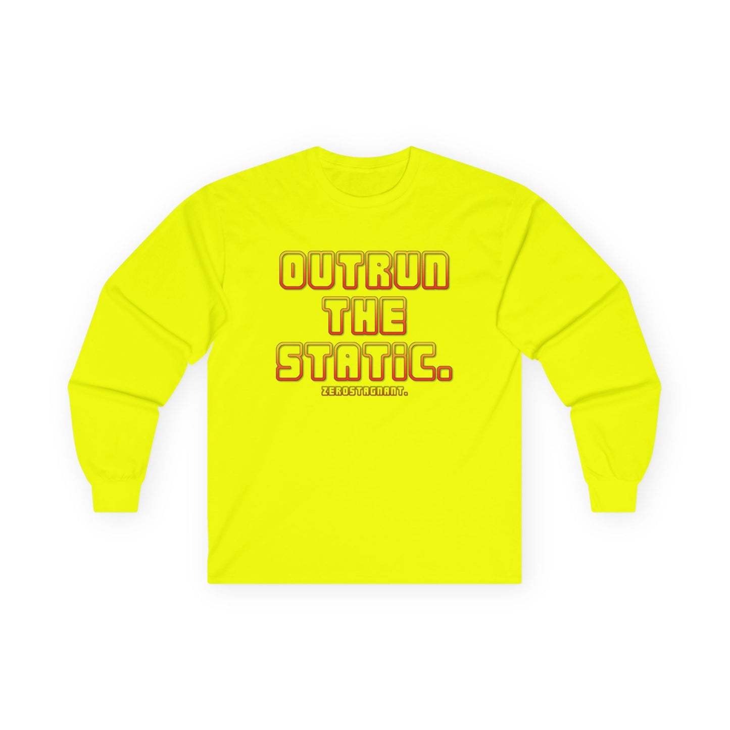 Outrun The Static Non-Stop  — Long Sleeve Retro Vaporwave Graphic Shirt