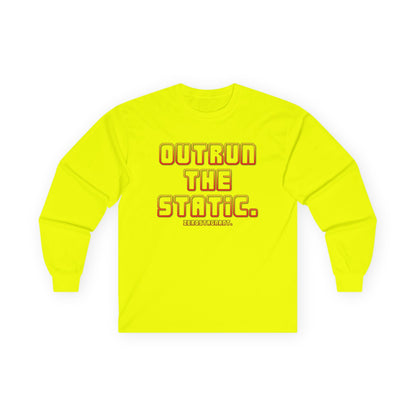 Outrun The Static Non-Stop  — Long Sleeve Retro Vaporwave Graphic Shirt