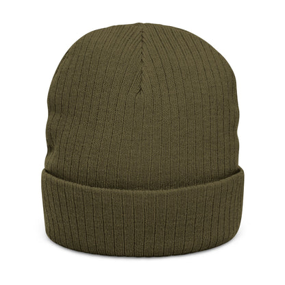 Ribbed Knit Beanie — Embroidered “ZEROSTAGNANT: Still Water Rots. Keep Moving.”