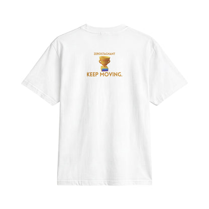 Fun Social Media 3D Trophy T-Shirt — Keep Moving.