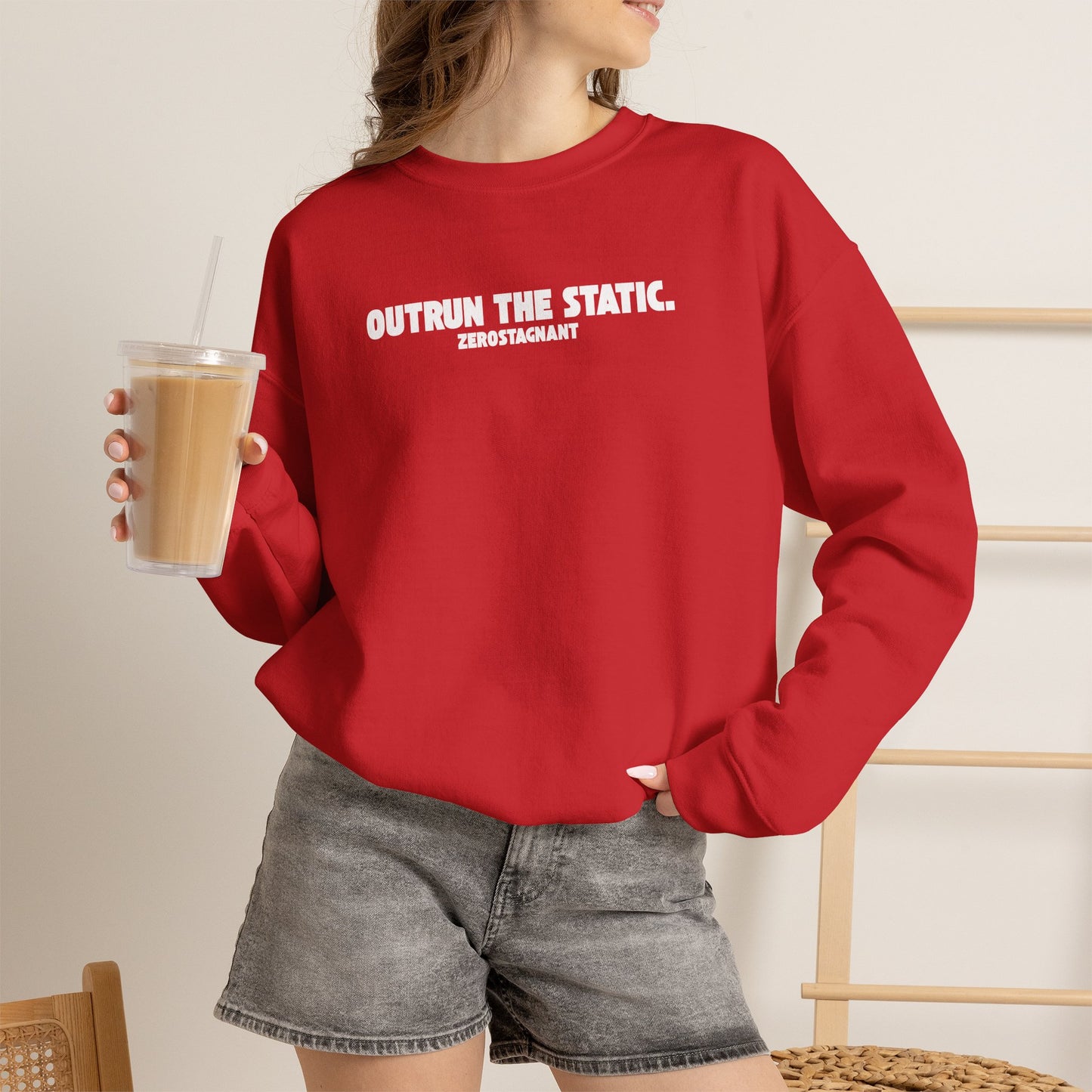 Outrun the Static T-Shirt — Unisex Garment-Dyed T-shirt—Motivational Fitness Tee