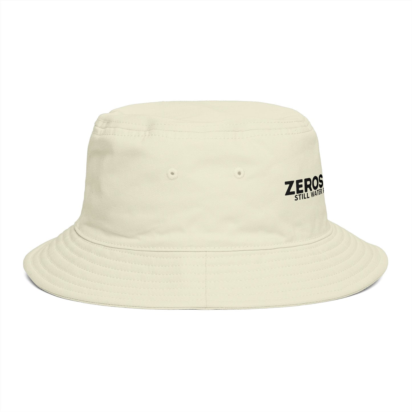 Bucket Hat — "Zerostagnant: Still Water Roots. Keep Moving."