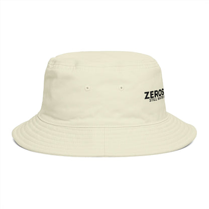 Bucket Hat — "Zerostagnant: Still Water Roots. Keep Moving."
