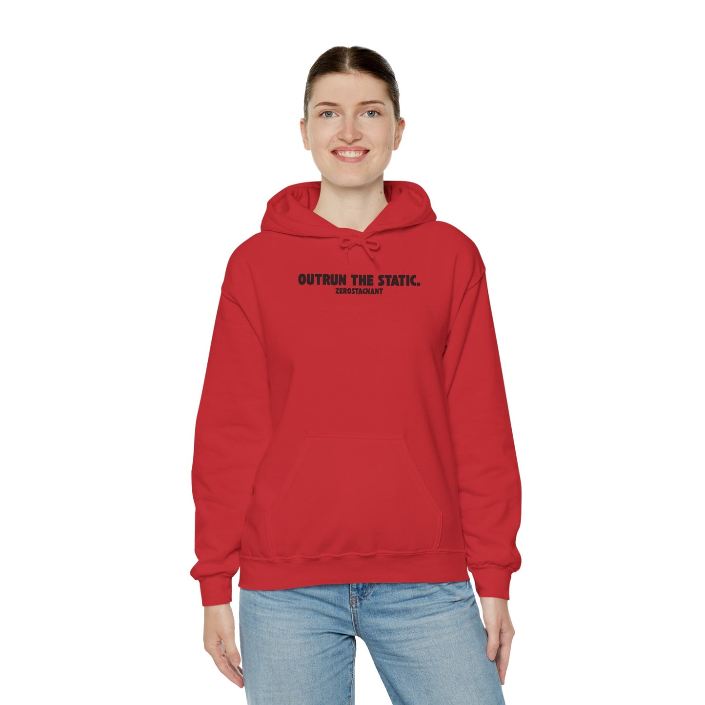 Outrun the Static., Hoodie — Unisex Garment-Dyed T-shirt — Motivational Fitness Hoodie