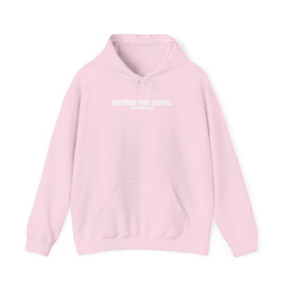 Outrun The Static, Hoodie — Unisex Heavy Blend™ Hooded Sweatshirt — Motivational Fitness Hoodie