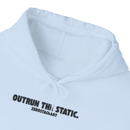 Outrun the Static., Hoodie — Unisex Garment-Dyed T-shirt — Motivational Fitness Hoodie