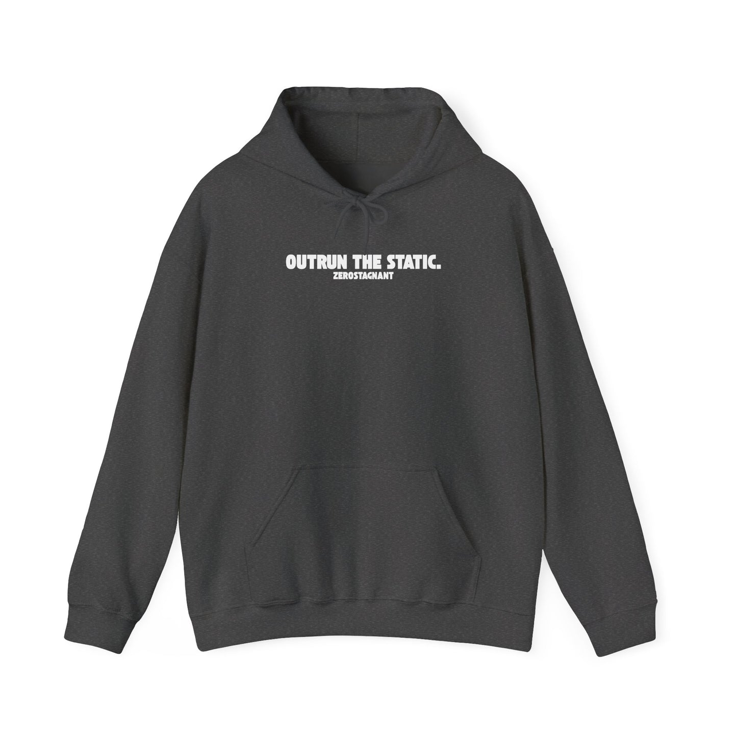 Outrun The Static, Hoodie — Unisex Heavy Blend™ Hooded Sweatshirt — Motivational Fitness Hoodie