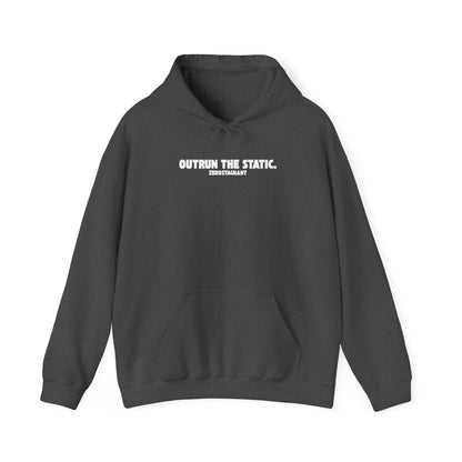 Outrun The Static, Hoodie — Unisex Heavy Blend™ Hooded Sweatshirt — Motivational Fitness Hoodie
