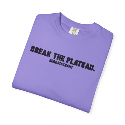 Break The Plateau. —Unisex Garment-Dyed T-shirt — Motivational Fitness Tee