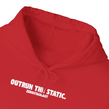 Outrun The Static, Hoodie — Unisex Heavy Blend™ Hooded Sweatshirt — Motivational Fitness Hoodie