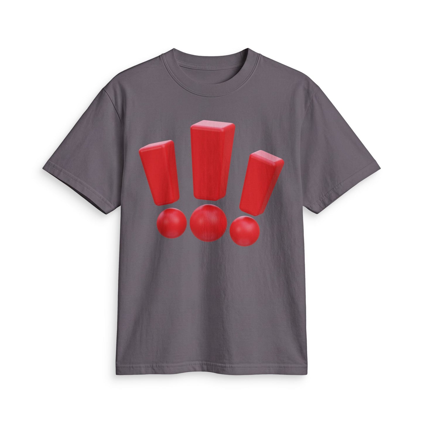 Fun Social Media 3D Red Exclamations T-Shirt — Keep Moving.