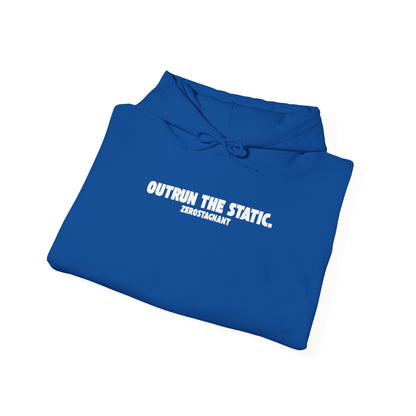 Outrun The Static, Hoodie — Unisex Heavy Blend™ Hooded Sweatshirt — Motivational Fitness Hoodie