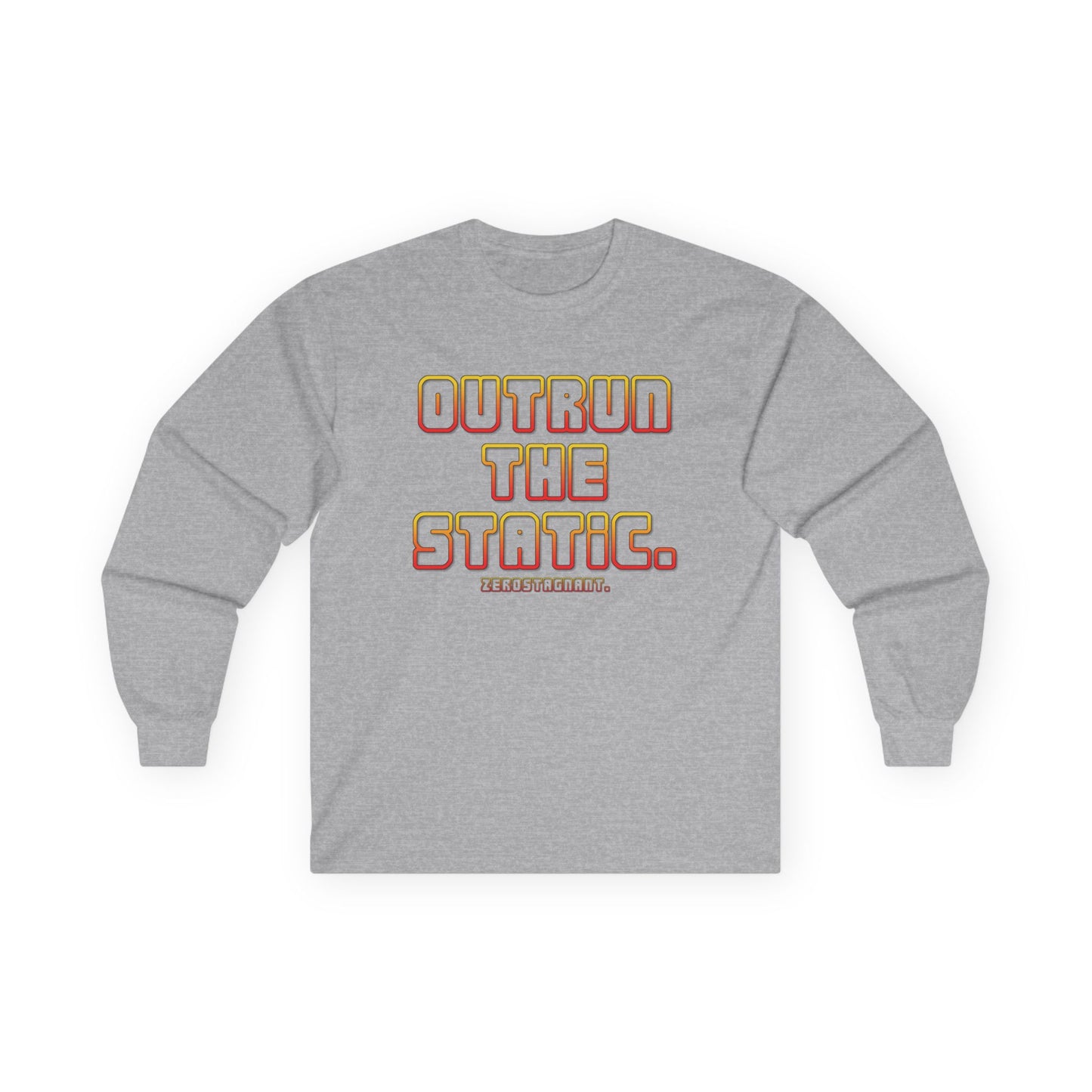 Outrun The Static Non-Stop  — Long Sleeve Retro Vaporwave Graphic Shirt