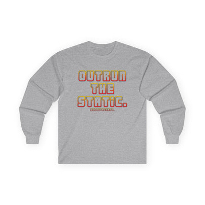 Outrun The Static Non-Stop  — Long Sleeve Retro Vaporwave Graphic Shirt